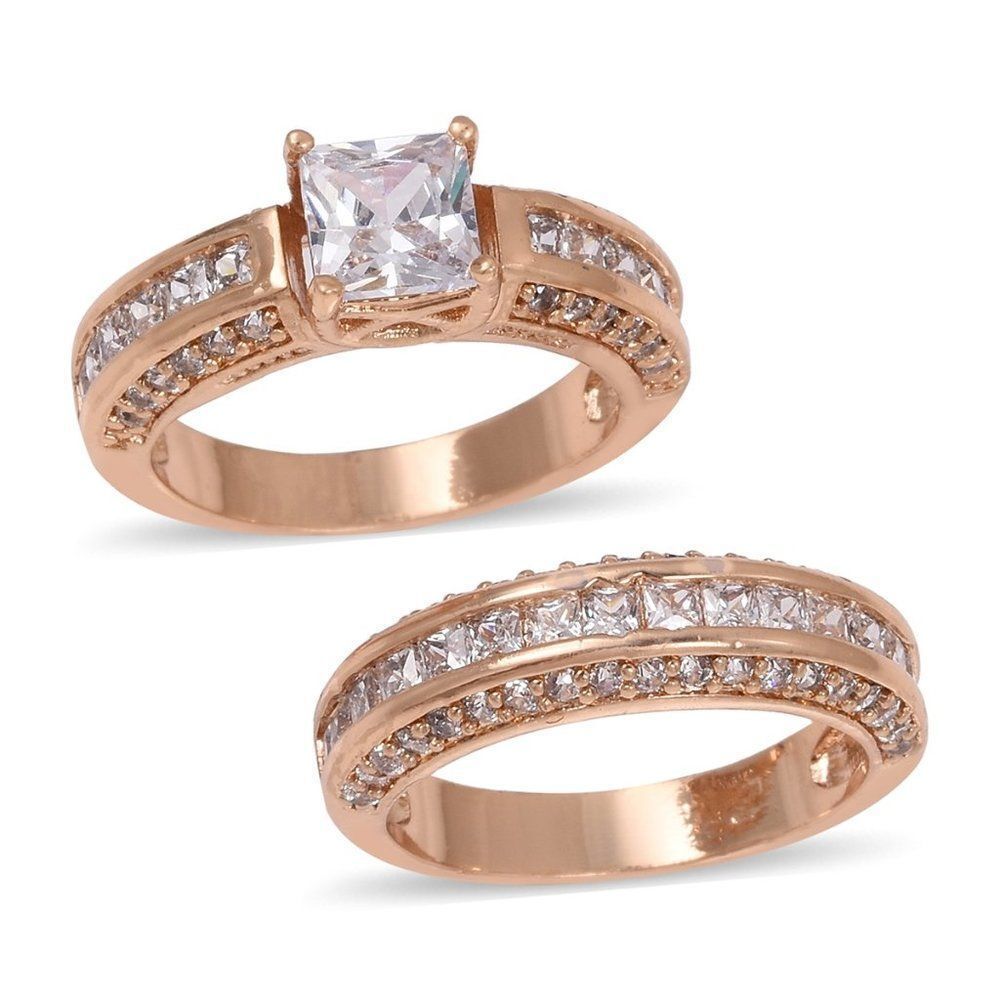 Simulated White Diamond Rosetone Ring